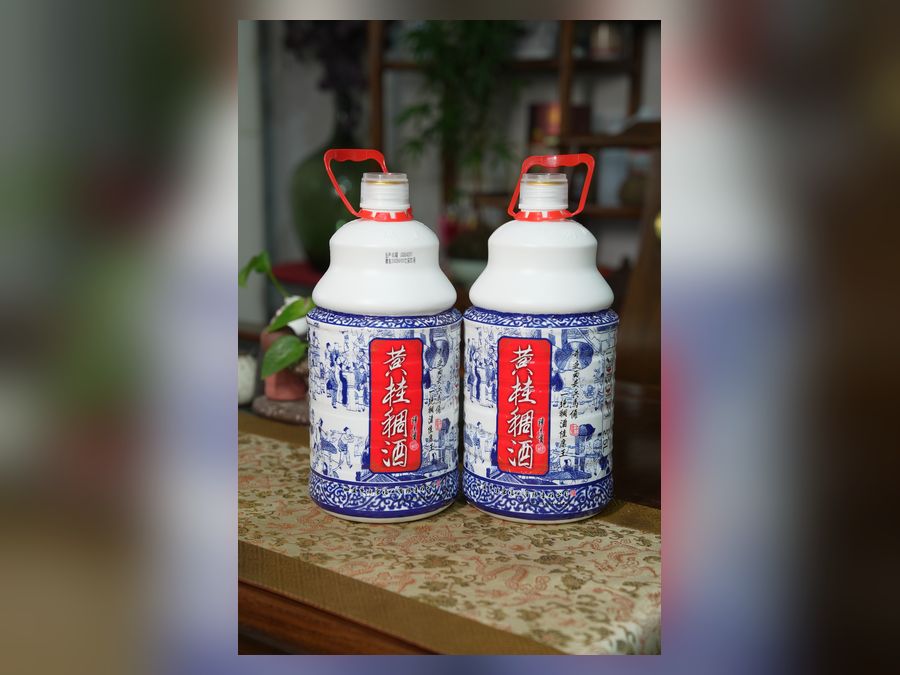 黄桂稠酒青花瓷风格桶装